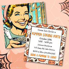 Invitation Soirée de découpage de citrouille d'Halloween