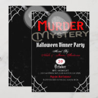 Soirée de dîner mystère de meurtre rouge Halloween