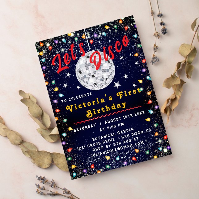 Invitation Soirée de fête de bal Disco Silver super (Créateur téléchargé)