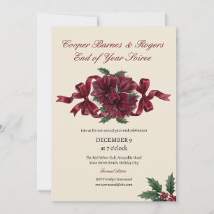 Invitation Soirée de fin d'année d'entreprise avec un nœud en