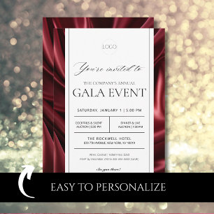 Invitation Soirée de gala élégante de collecte de fonds en sa