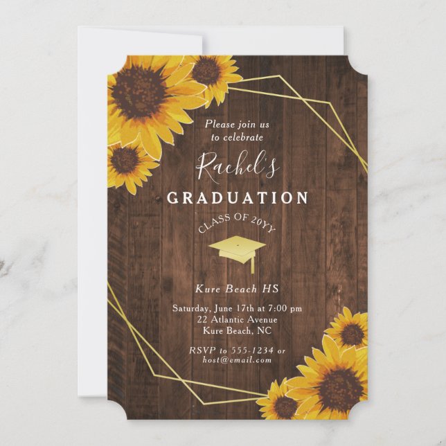 Invitation Soirée de graduation géométrique en or de tourneso (Devant)