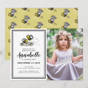 Invitation Soirée de la fête de l'abeille mignonne Floral Pho