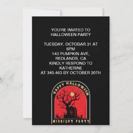 Invitation Soirée de la veille d'Halloween à minuit