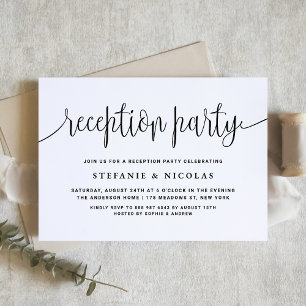 Invitation Soirée de mariage de calligraphie noire