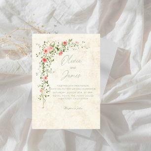 Invitation Soirée de mariage élégante de la couronne Rose