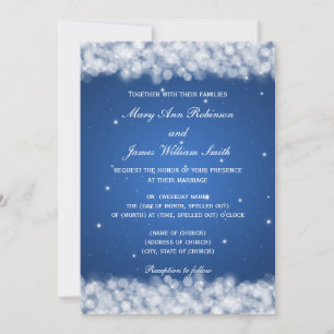 Invitation Soirée de mariage élégante Sparkle Blue
