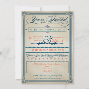Invitation Soirée de mariage vintage uniquement