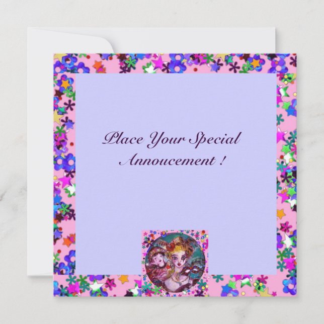 INVITATION SOIRÉE DE MASQUERADE VÉNITIENNE DE LA SAINT-VALENT (Devant)