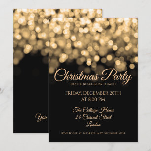 Invitation Soirée de Noël au coeur de l'élégante dorée