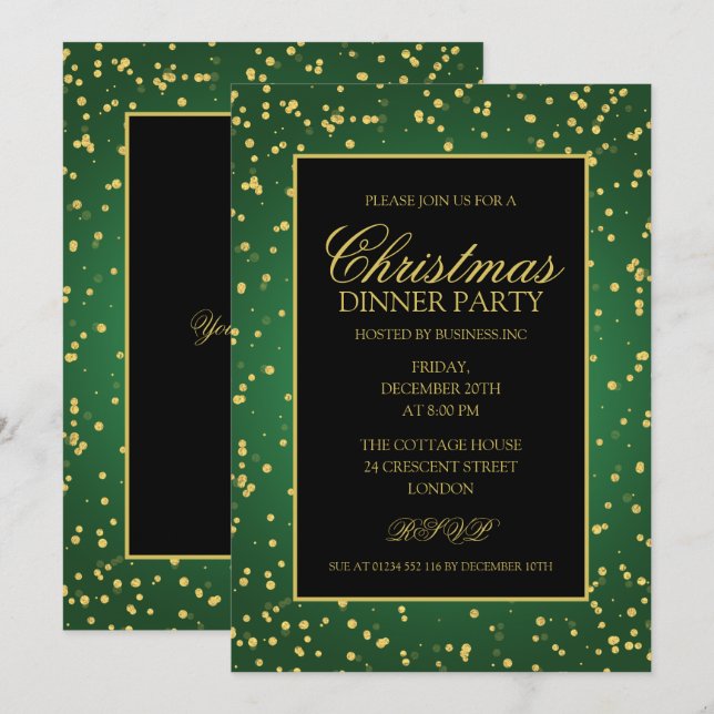 Invitation Soirée de Noël aux points de la Parties scintillan (Devant / Derrière)