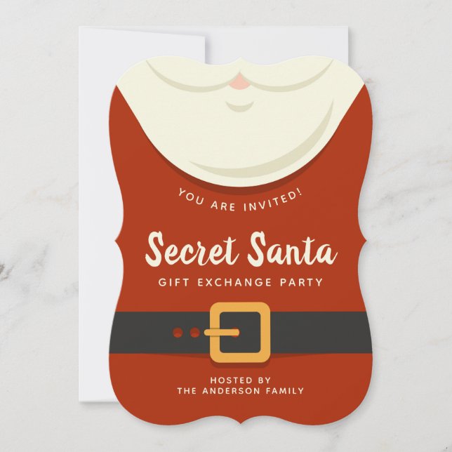 Invitation Soirée de Noël Cute Secret Père Noël (Devant)