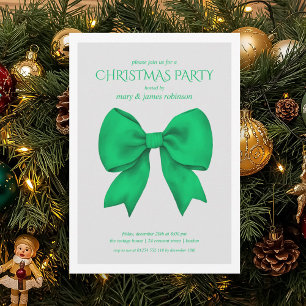 Invitation Soirée de Noël de la Bow verte moderne