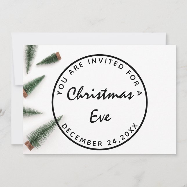Invitation Soirée de Noël Dîner de vacances Blanc Vert Tout S (Devant)
