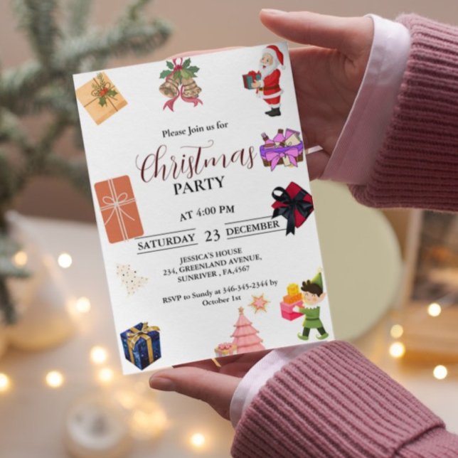 Invitation Soirée de noël élégant et chic Fête de Noël (Créateur téléchargé)