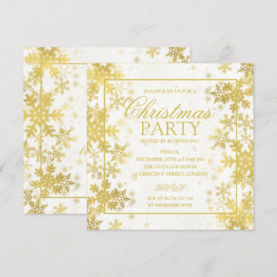 Invitation Soirée de Noël Elegant Gold Foil