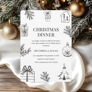 Invitation Soirée de Noël Élégante à la main