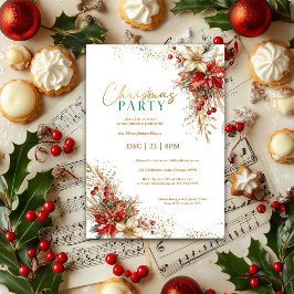 Invitation Soirée de Noël Elégante aquarelle