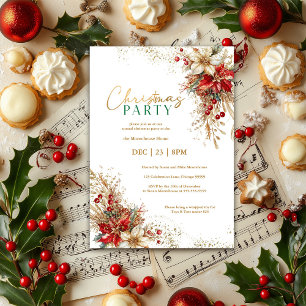 Invitation Soirée de Noël Elégante aquarelle