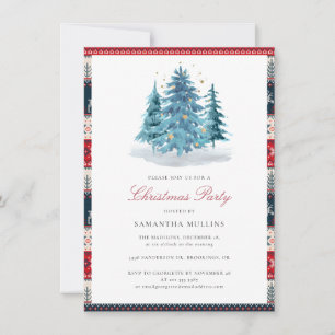 Invitation Soirée de Noël Elégante aquarelle