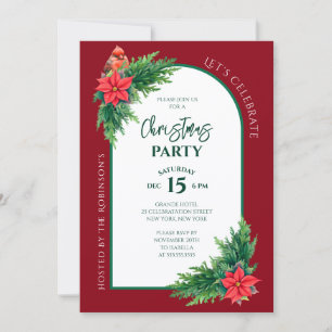 Invitation Soirée de Noël Elégante et verdoyante