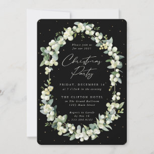 Invitation Soirée de Noël Elégante framboise+Eucalyptus