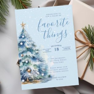 Invitation Soirée de Noël Festif Snowy Diner