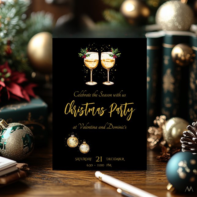 Invitation Soirée de Noël | Festive Accueil Fête (Créateur téléchargé)