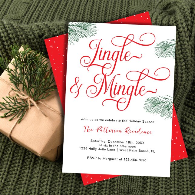 Invitation Soirée de Noël Jingle & Mingle (Créateur téléchargé)