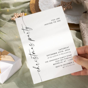 Invitation Soirée de Noël minimaliste élégante