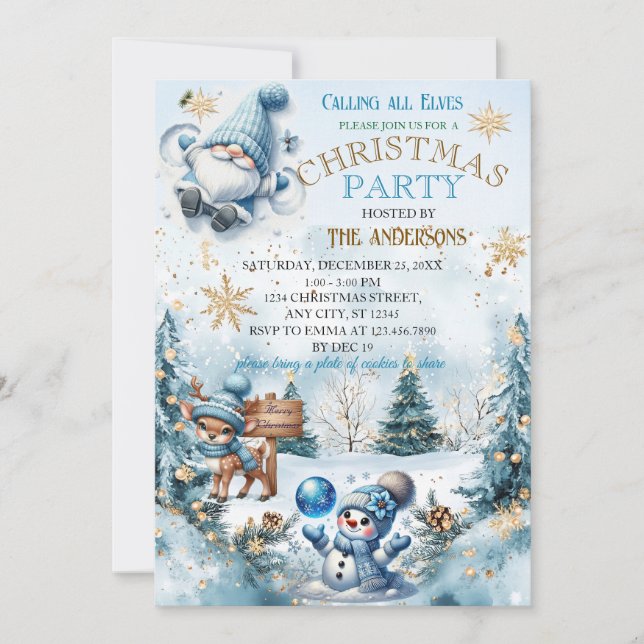 Invitation Soirée de Noël moderne (Devant)