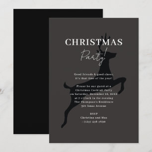 Invitation Soirée de Noël Noir Noir Élégant