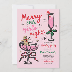 Invitation Soirée de Noël pour Filles avec Cocktail