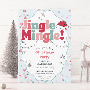 Invitation Soirée de Noël Rétro Jingle Mingle