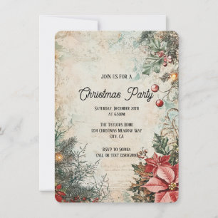 Invitation Soirée de Noël rustique