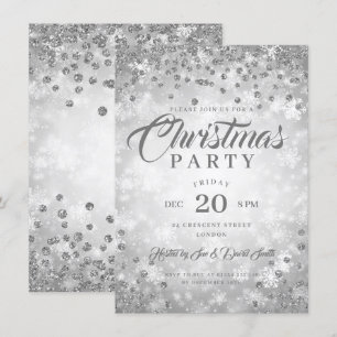 Invitation Soirée de Noël Soirée Diamants d'hiver Parties sci