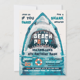 Invitation Soirée de plage estivale complètement REQUIN!