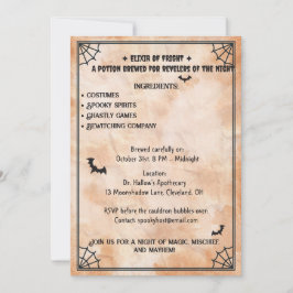 Invitation Soirée de potions de l'apothicaire d'Halloween
