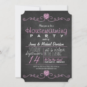 Invitation Soirée de réchauffement domestique Rustique rose e