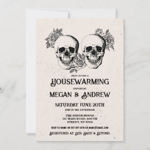 Invitation Soirée de réchauffement du crâne Halloween Nouveau