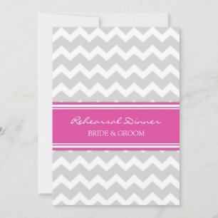 Invitation Soirée de répétition Chevron rose-chaud