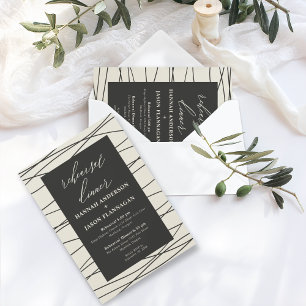 Invitation Soirée de répétition Crème Noir d'hiver Dîner