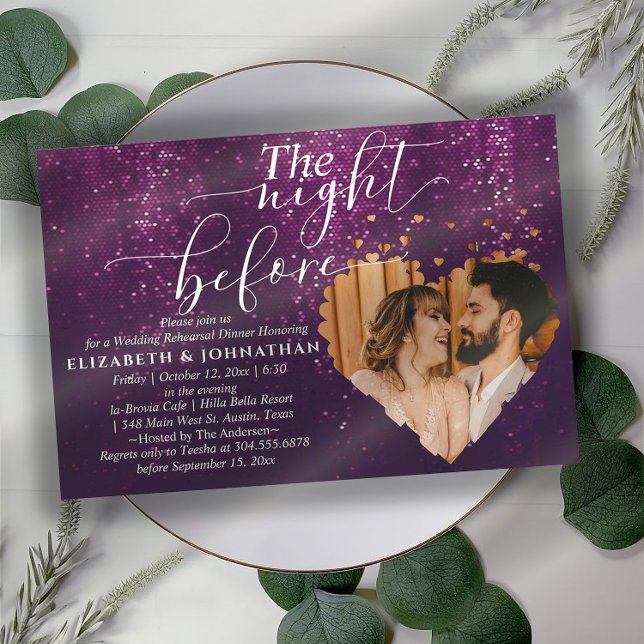 Invitation Soirée De Répétition Des Étincelles Violettes Avan (Créateur téléchargé)