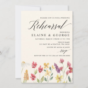 Invitation Soirée de répétition Fleur sauvage Elegant Boho