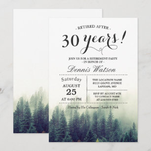 Invitation Soirée de retraite stylish Chic Forest Pine Trees