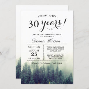 Invitation Soirée de retraite stylish Chic Forest Pine Trees