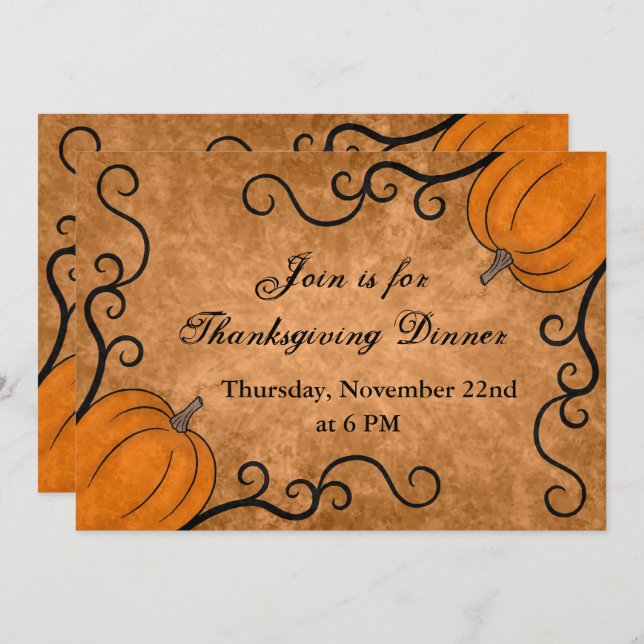 Invitation Soirée de Thanksgiving (Devant / Derrière)