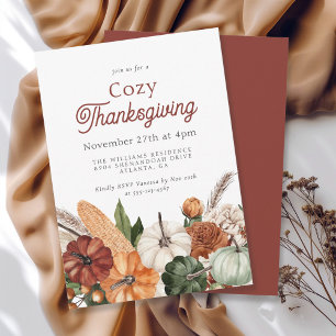Invitation Soirée de Thanksgiving Rustique