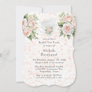 Invitation Soirée de thé Rose rose blanc