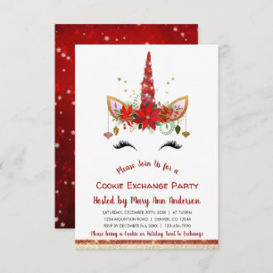 Invitation Soirée d'échange de biscuits de Noël à la belle Un